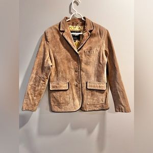 Maxima Wilson Tan Suede Single Breasted Jacket Size XL